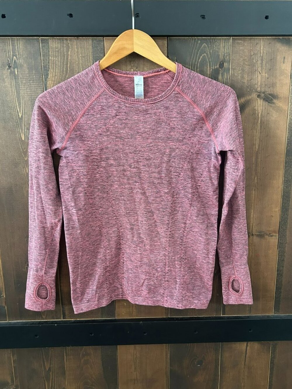 Ivivva by Lululemon Heathered Pink and Black Fly Tech Long Sleeve Youth Size 14